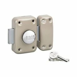 Castorama Verrou De Sûreté Apache à Bouton Et Cylindre 45 Mm + Plaque